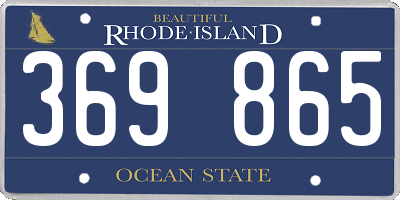 RI license plate 369865
