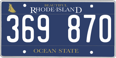 RI license plate 369870