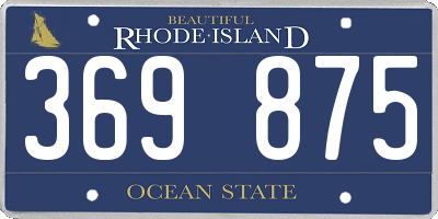 RI license plate 369875