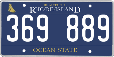 RI license plate 369889