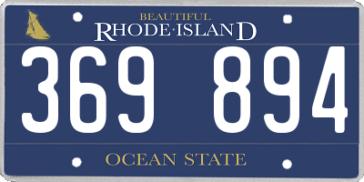 RI license plate 369894