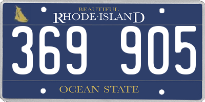 RI license plate 369905