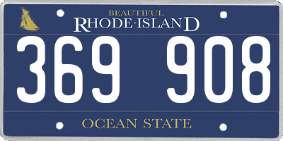 RI license plate 369908