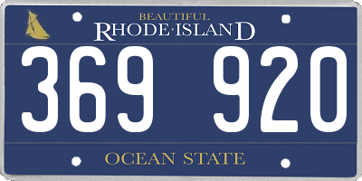 RI license plate 369920