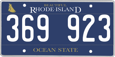 RI license plate 369923