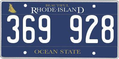 RI license plate 369928