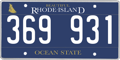 RI license plate 369931