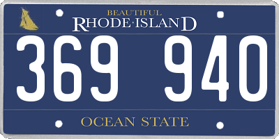 RI license plate 369940