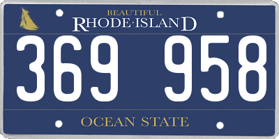RI license plate 369958
