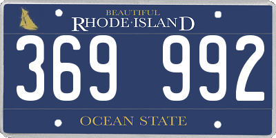 RI license plate 369992