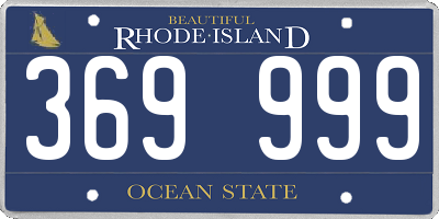 RI license plate 369999