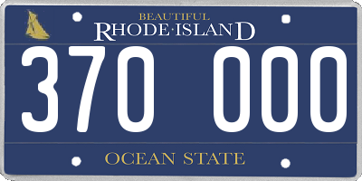 RI license plate 370000