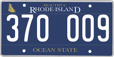 RI license plate 370009