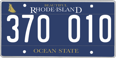 RI license plate 370010