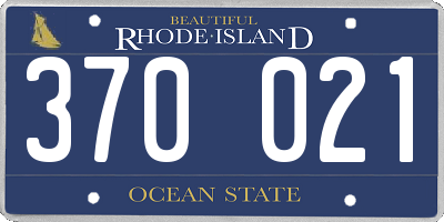 RI license plate 370021