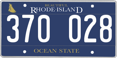 RI license plate 370028