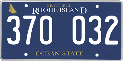 RI license plate 370032