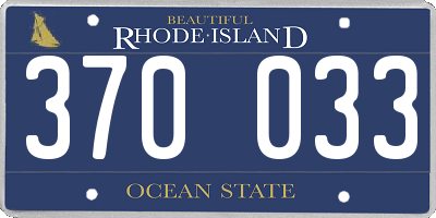 RI license plate 370033