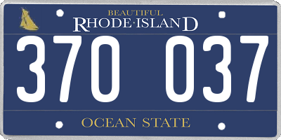 RI license plate 370037
