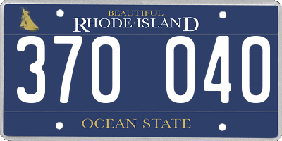 RI license plate 370040