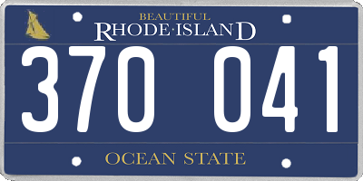 RI license plate 370041