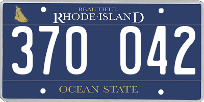 RI license plate 370042