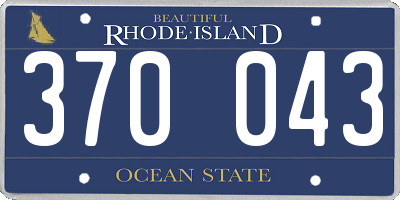 RI license plate 370043