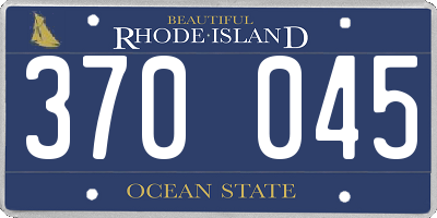 RI license plate 370045