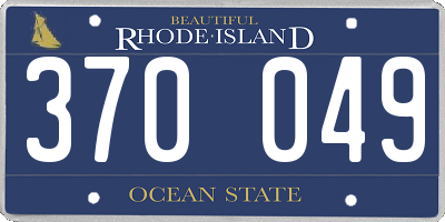 RI license plate 370049