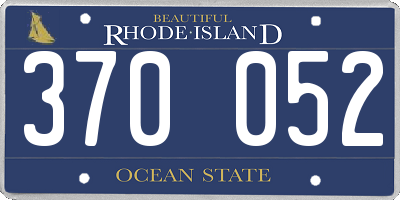 RI license plate 370052