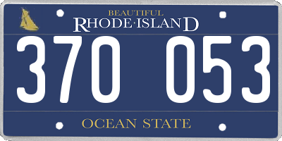 RI license plate 370053