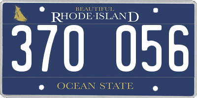 RI license plate 370056