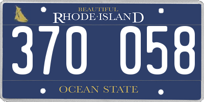 RI license plate 370058