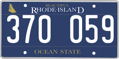 RI license plate 370059