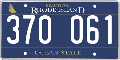 RI license plate 370061