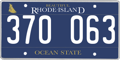 RI license plate 370063