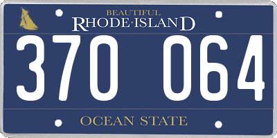 RI license plate 370064