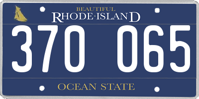 RI license plate 370065