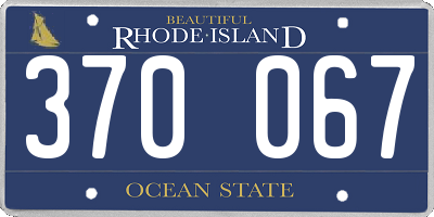 RI license plate 370067