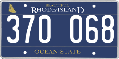 RI license plate 370068