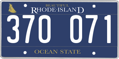 RI license plate 370071