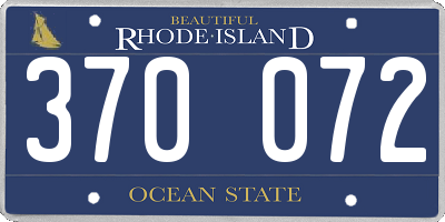 RI license plate 370072