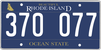 RI license plate 370077
