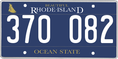 RI license plate 370082