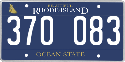 RI license plate 370083
