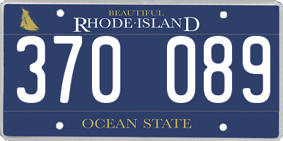 RI license plate 370089