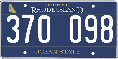 RI license plate 370098