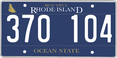 RI license plate 370104