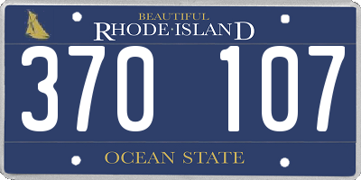 RI license plate 370107