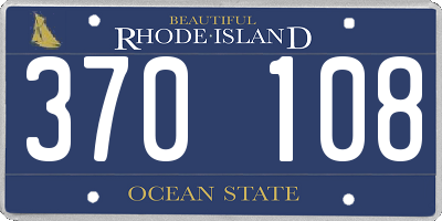RI license plate 370108
